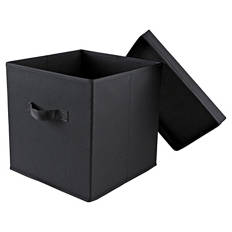 Textile Aufbewahrungswürfel 2er-Set, Schwarz