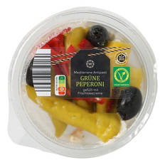 Antipasti méditerranéens, poivrons verts