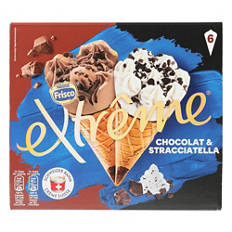 Cornets Extrême, stracciatella-chocolat