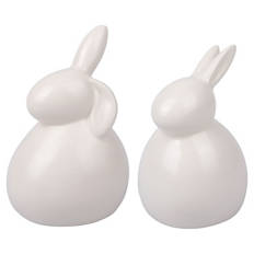 Osterdekoration aus Keramik, Hase, Weiß