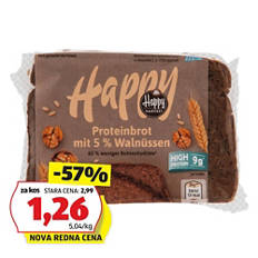 Beljakovinski kruh, z orehi