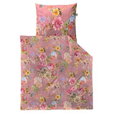 Feinperkal-Bettwäsche, Rosa Blumen, 155 x 220 + 80 x 80 cm
