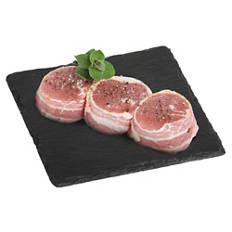 Médaillons de filet de porc bardés de lard