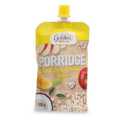 Porridge in confezione da spremere, mela-banana-cocco-avena