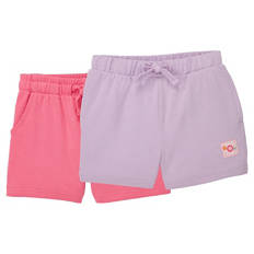 Kleinkinder Sweatshorts, 2er-Pack, Lila/Rosa, 104