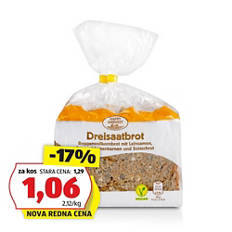 Polnozrnati kruh, 3 semena