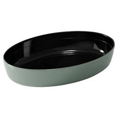 Borosilikatglas-Aufflaufform, Oval, Grün