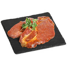 Steaks de cou de porc, assaisonnés