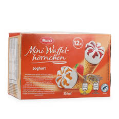 Mini Waffelhörnchen, Joghurt-Erdbeer-Aprikose