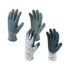 Damen und Herren Gartenhandschuhe, Blumendruck, S/7