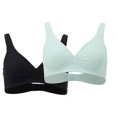 Damen Soft-Bralette 2er-Pack, Schwarz/Grün, 75 B