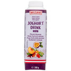 Yogourt à boire, pêche-fruit de la passion