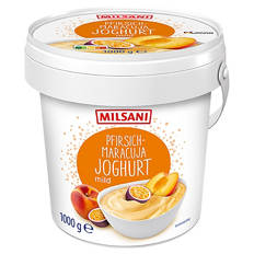 Fruchtjoghurt 1 kg, Pfirsich-Passionsfrucht