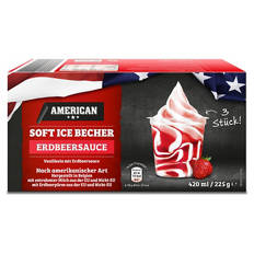 Amerikanisches Soft Eis, Vanille-Erdbeere