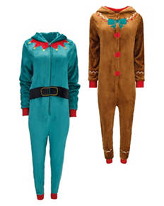 Ladies Christmas Plush Onesie