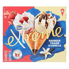 Cornetti Extrême, vaniglia/fragola