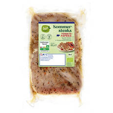 Bio-Schweine Sommersteak mariniert 400 g, Tomate-Paprika