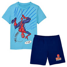 Kinder Shorty-Pyjama, Spidermann, Blau, 122/128