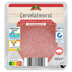 Dauerwurst-Aufschnitt 200 g, Cervelatwurst