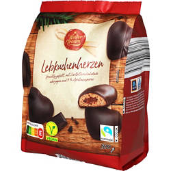 Lebkuchen Herzen 300 g, Zartbitter