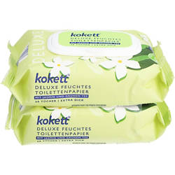 Deluxe Feuchtes Toilettenpapier, 2 x 50 Tücher, Jasmin-Grüner Tee