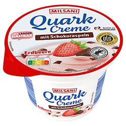 Quarkcreme mit Schokoraspeln 200 g, Erdbeere