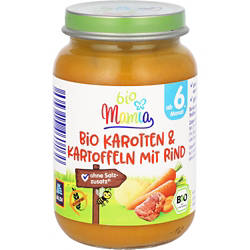 Bio-Menü 190 g, Karotten und Kartoffeln mit Rind