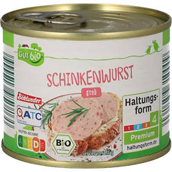 Bio-Wurstkonserven 200 g, Schinkenwurst grob