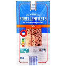Regenbogen Forellenfilets 125 g, Pfeffer
