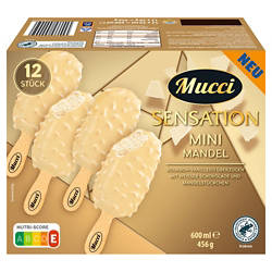 Mini Stieleis Mandel 600 ml, Weiße Schokolade