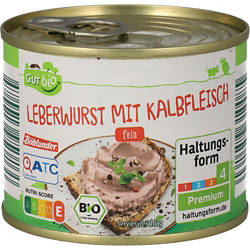 Bio-Wurstkonserven 200 g, Kalbsleberwurst