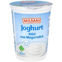Joghurt mild aus Magermilch 0,1% Fett  0,5 kg