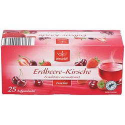 Früchtetee-Mix 25 Beutel, Erdbeere Kirsche