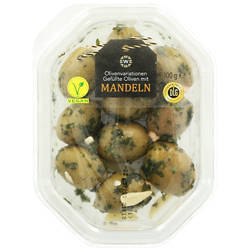 Olivenvariationen 100 g, Oliven mit Mandel