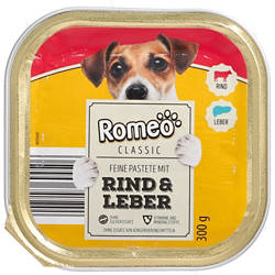 Classic Hundefutter nass 300 g, Rind & Leber Pastete