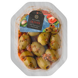 Olivenvariationen 100 g, Oliven mit Tomatenmarinade