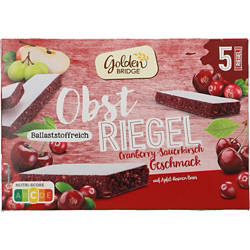 GOLDEN BRIDGE Obstriegel 5 x 30 g, Cranberry-Kirsche