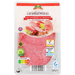 Dauerwurst-Aufschnitt 200 g, Cervelatwurst