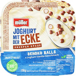 Joghurt mit der Ecke Knusper 150 g, Schoko Balls