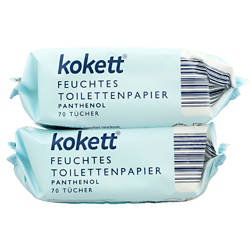 Feuchtes Toilettenpapier 2 x 70 Tücher, Panthenol Sensitiv