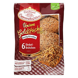 Aufbackbrötchen Unsere Goldstücke 420 g, Dinkelbrötchen