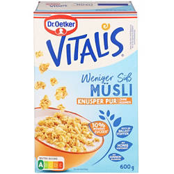 Vitalis Müsli, Weniger süß Knusper Pur 0,6 kg