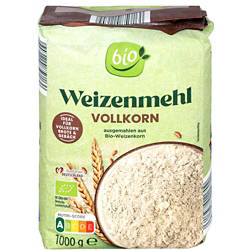 GUT BIO Bio-Weizenmehl 1 kg, Weizen-Vollkornmehl