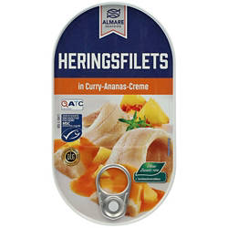 Heringsfilet 200 g, Curry-Ananas