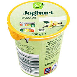 Bio-Fruchtjoghurt 150 g, Vanille