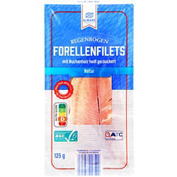 Regenbogen Forellenfilets 125 g, Natur