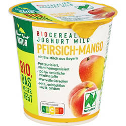 Bio-Fruchtjoghurt mit Hafer 150 g, Pfirsich-Mango