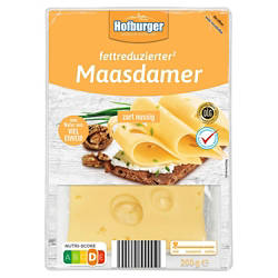 Fettreduzierter Käse 200 g, Maasdamer nussig