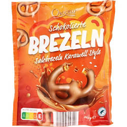 Schokolierte Brezel 140 g, Karamell