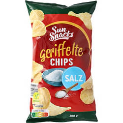 SUNSNACKS Riffel Chips 200 g, Salz